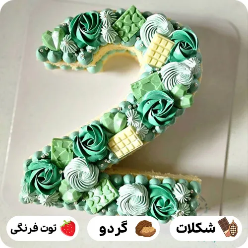 عکس کیک تولد عدد 2