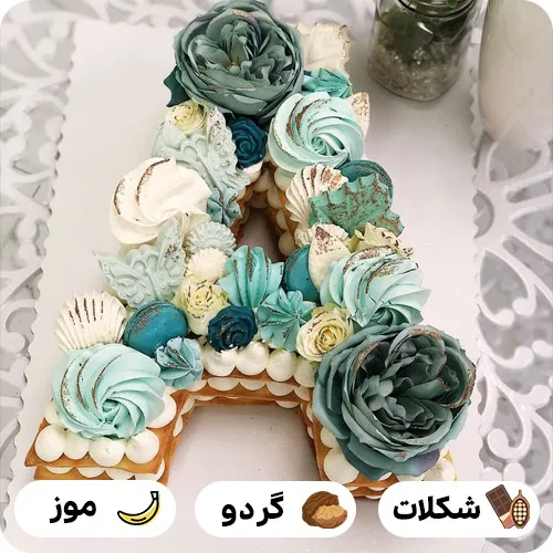 کیک تولد حرف a