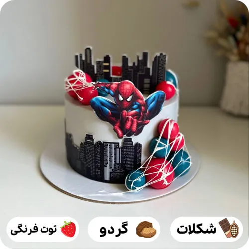 عکس کیک تولد مرد عنکبوتی پسرانه