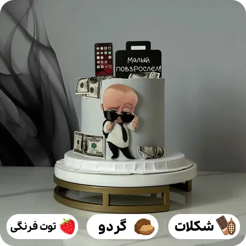 عکس کیک تولد پسرانه بچه رئیس