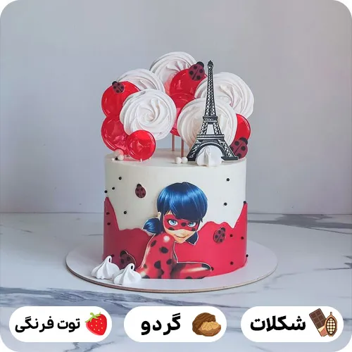 کیک دختر کفشدوزکی عکس