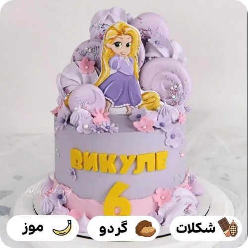 عکس کیک تولد گیسو کمند