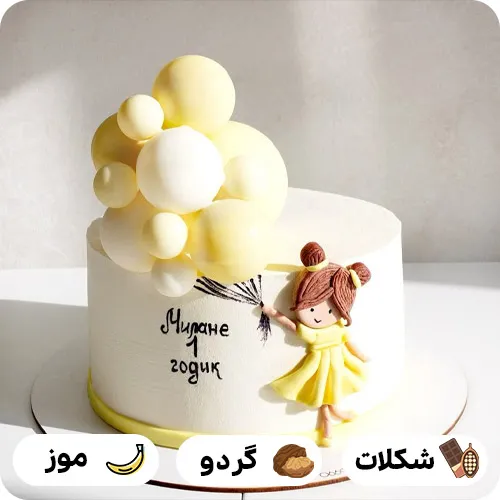 کیک تولد با تم زرد