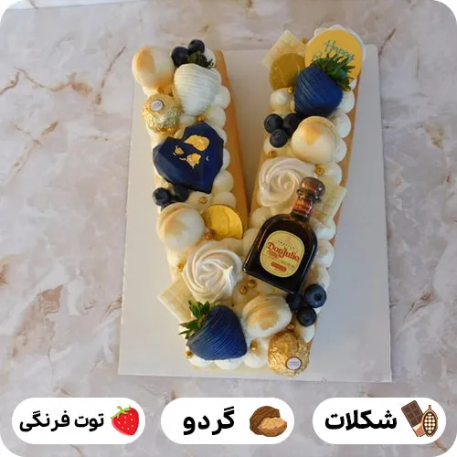 کیک حرف v