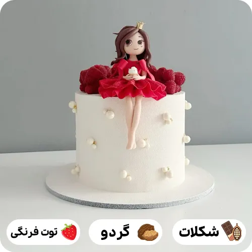 کیک تولد دخترانه ساده شیک