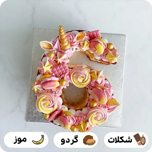 کیک تولد عدد شش