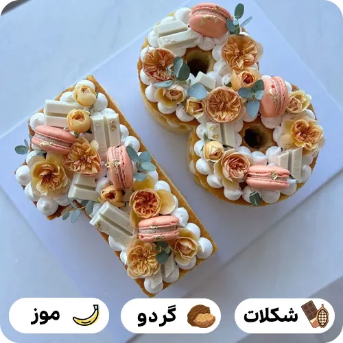 کیک تولد عدد 18