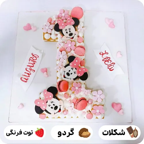 کیک تولد به شکل عدد یک