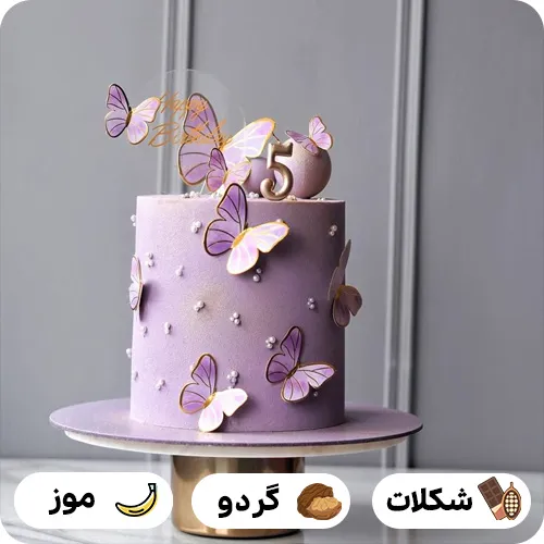 کیک تولد دخترانه بنفش فانتزی