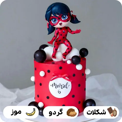 عکس کیک دختر کفشدوزکی تولد