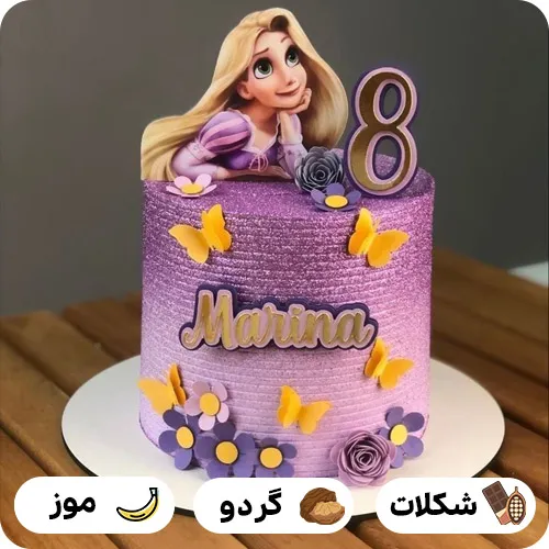 کیک تولد دخترانه گیسو کمند