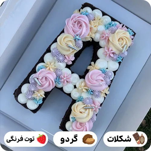 کیک تولد به حرف a