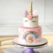 کیک تولد تک شاخ رنگین کمان