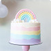 کیک تولد رنگ رنگین کمانی ساده